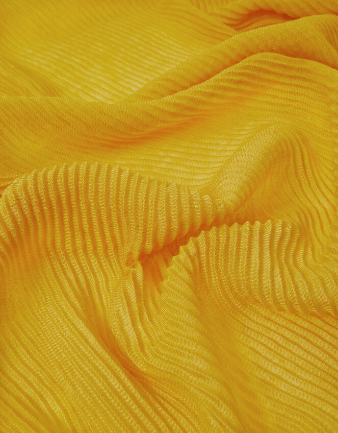 Lightweight Pleated Scarf, Yellow (YELLOW), large