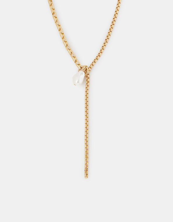 Pearl Charm Lariat Necklace, , large