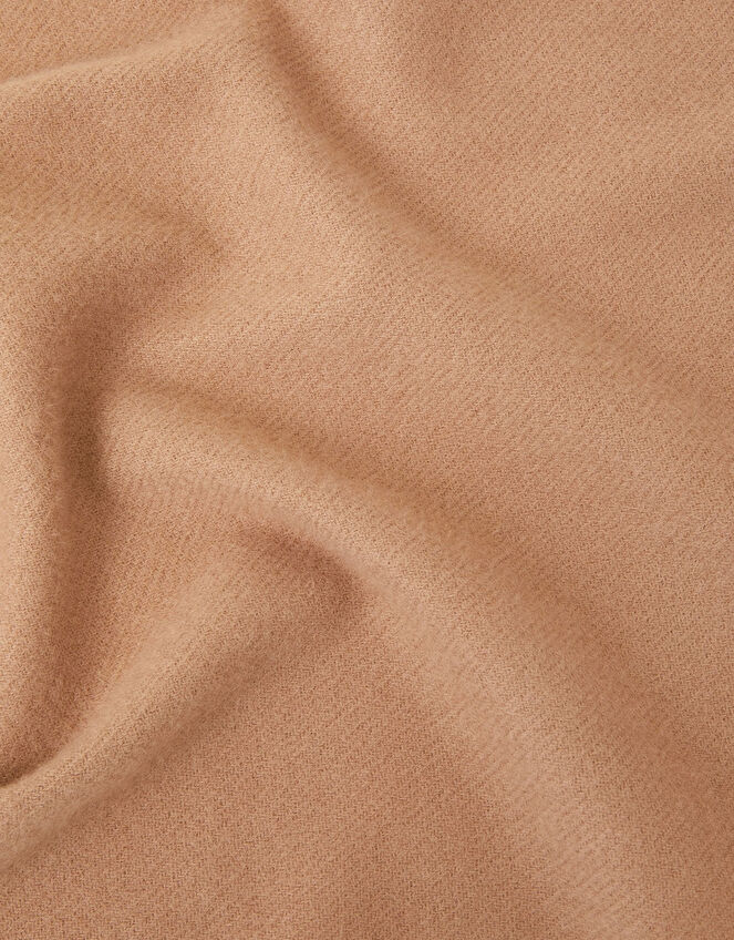 Plain Tassel Scarf, Natural (NATURAL), large