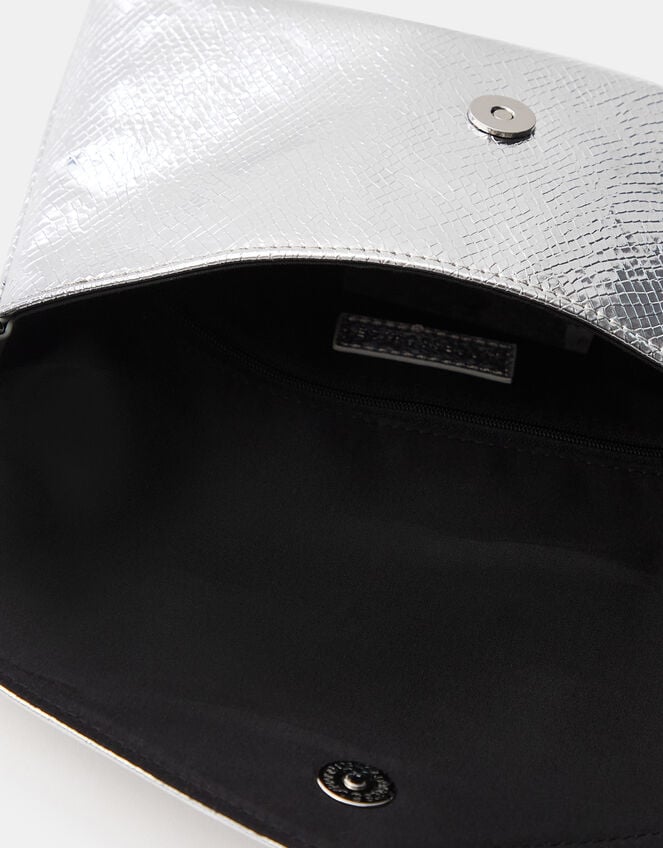 Metallic Envelope Crossbody Bag, Silver (SILVER), large