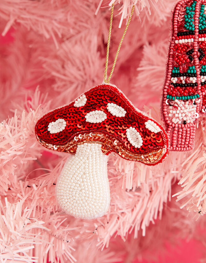 Embellished Mushroom Hanging Decoration, , large