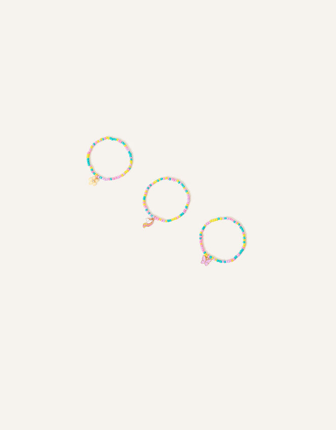 Girls Beaded Charm Bracelets Set of Three, , large