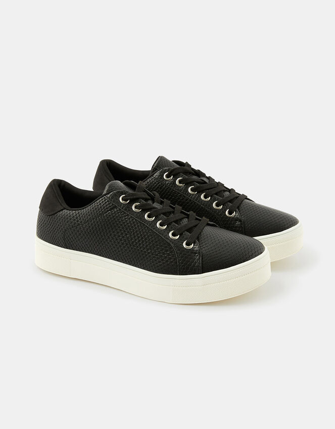 Animal Textured Trainers, Black (BLACK), large