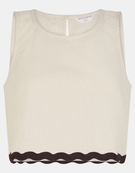 Sleeveless Ric Rac Top, Ivory (IVORY), large