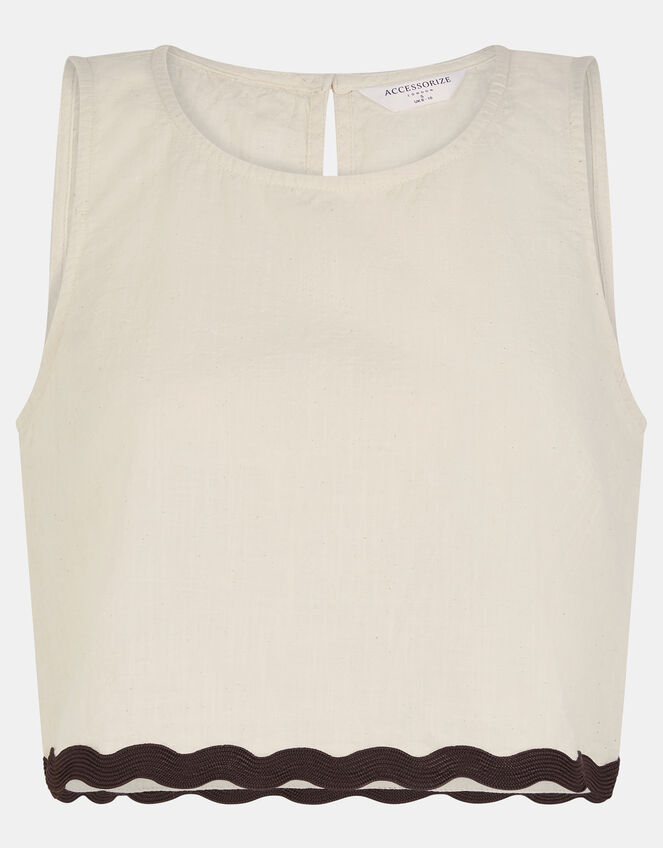 Sleeveless Ric Rac Top, Ivory (IVORY), large