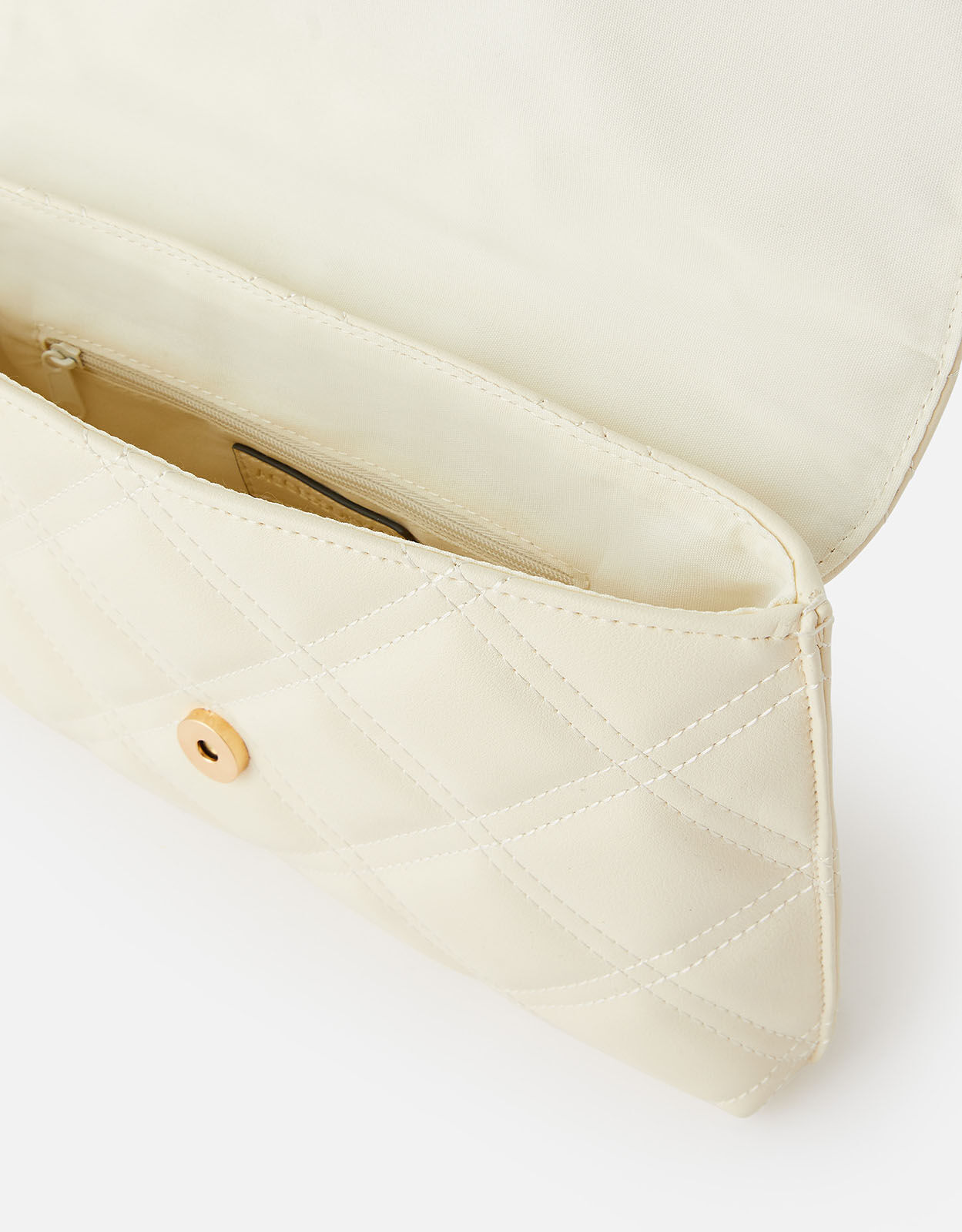 Stud Quilted Clutch Cream Clutch bags Accessorize Global