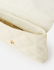 Stud Quilted Clutch , Cream (CREAM), large