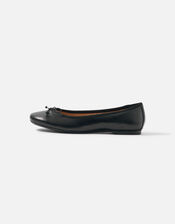 Leather Ballerina Flats, Black (BLACK), large