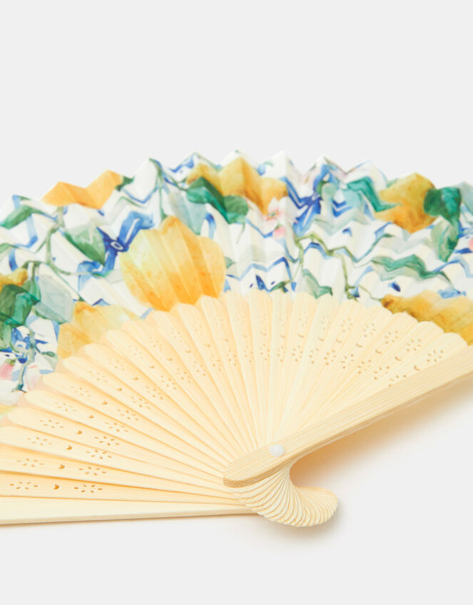 Lemon Print Foldable Fan, , large