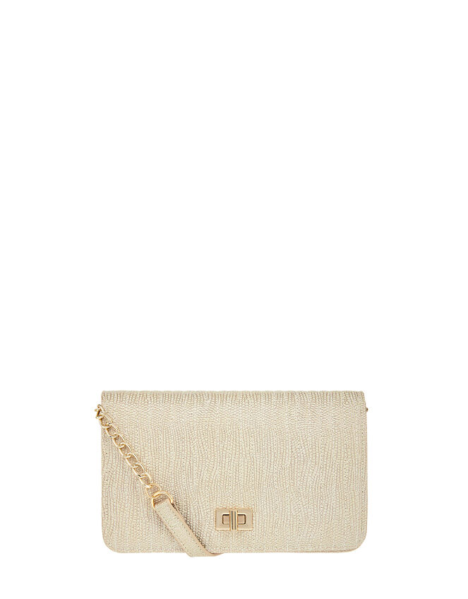 Sasha Snake Quilted Cross-Body Bag, , large