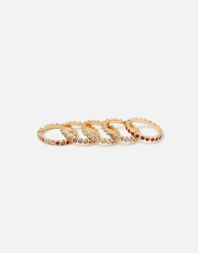 Berry Blush Bezel Eternity Ring Set, Red (BERRY), large