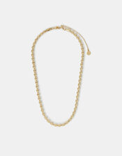 14ct Gold-Plated Oval Bead Chain Necklace, , large
