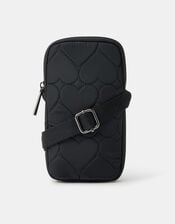Heart Quilted Nylon Phone Bag, , large