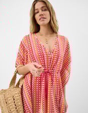 Crochet Mini Kaftan, Multi (BRIGHTS MULTI), large