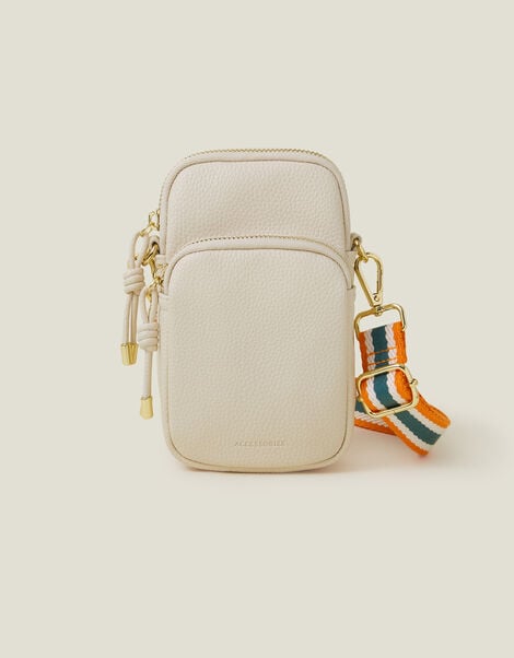 Webbing Strap Phone Bag, Cream (CREAM), large