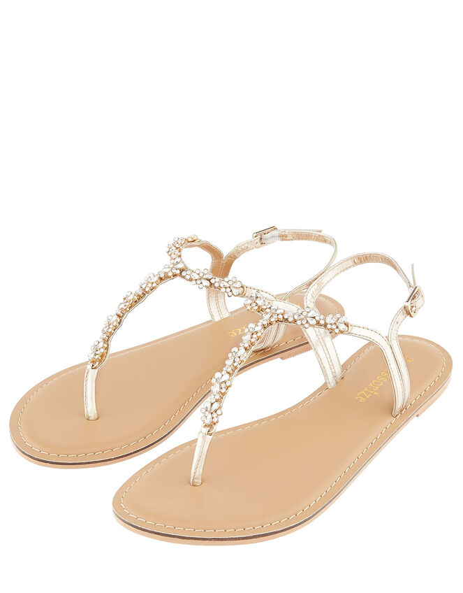 Reno Silver Embellished Sandals, White (CRYSTAL), large