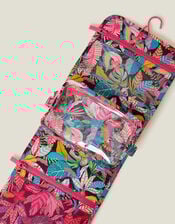 Tropical Print Hanging Travel Wash Bag, , large