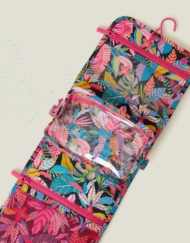 Tropical Print Hanging Travel Wash Bag, , large