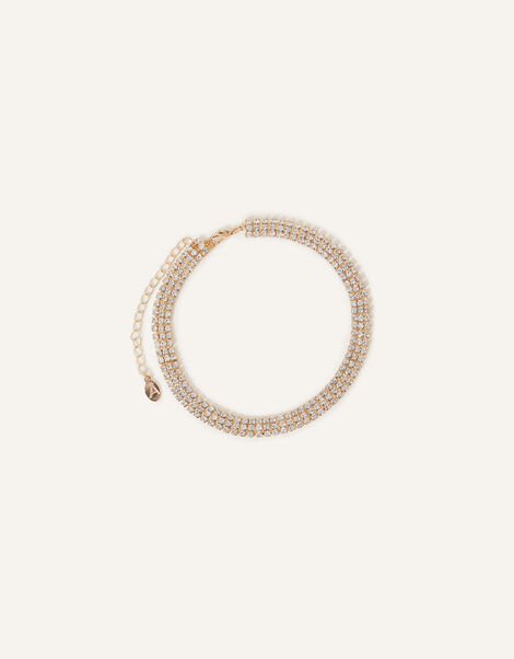 Wide Crystal Cupchain Choker, , large