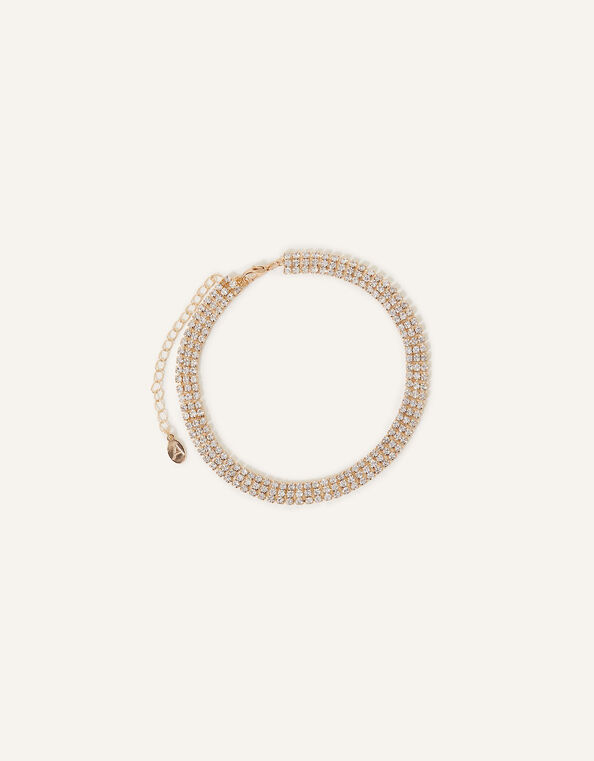 Wide Crystal Cupchain Choker, , large