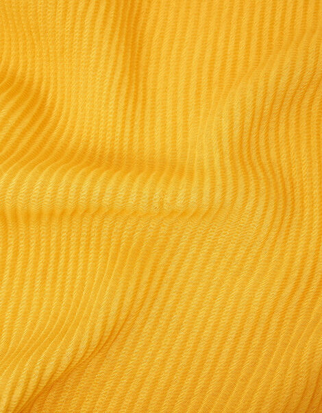 Lightweight Pleat Scarf Yellow, Yellow (YELLOW), large