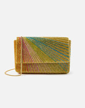 Rainbow Beaded Clutch Bag, , large