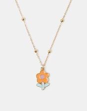 Girls Enamel Flower Pendant Necklace, , large
