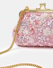 Girls Sequin Flower Clip Frame Bag, , large