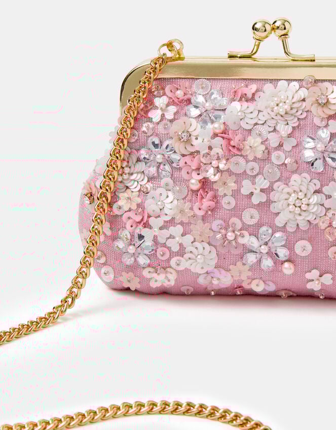 Girls Sequin Flower Clip Frame Bag, , large