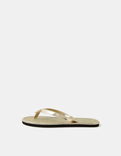 Starfish Metallic Seagrass Flip Flops, Gold (GOLD), large