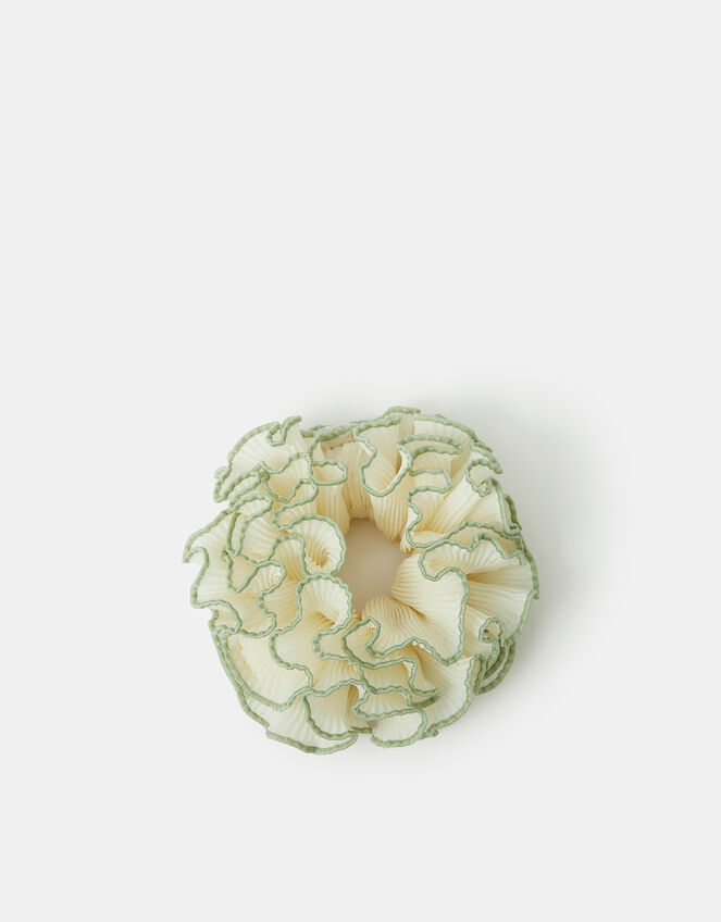 Oversized Frilly Pleated Hair Scrunchie, , large