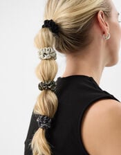 5-Pack Skinny Metallic Hair Scrunchies, , large