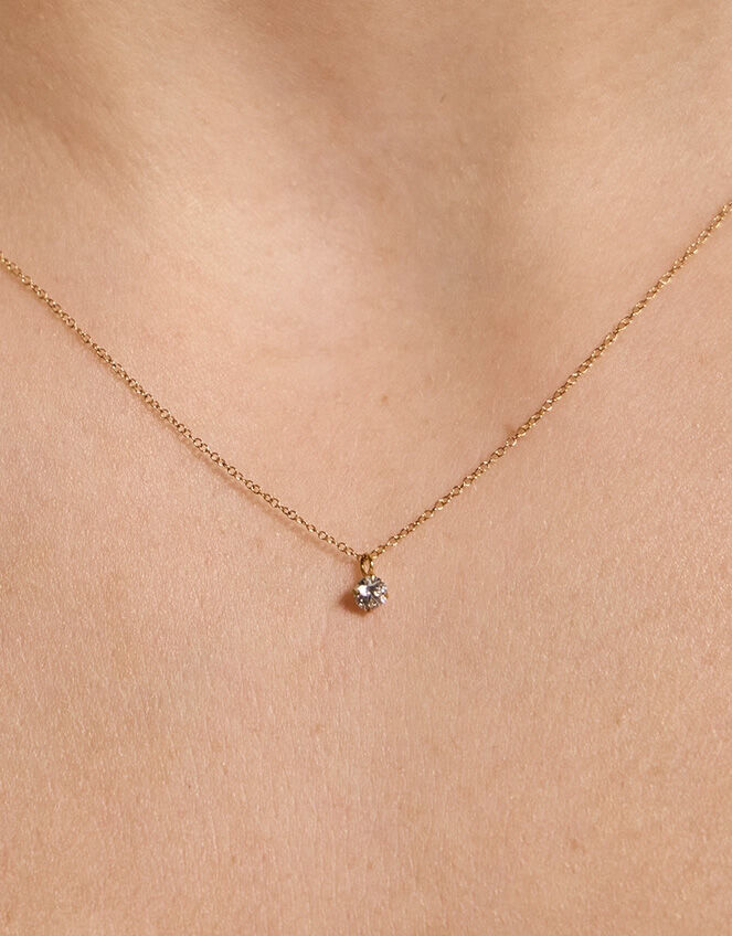 Lab Grown Diamond 0.1ct Pendant Necklace 9ct Gold, , large