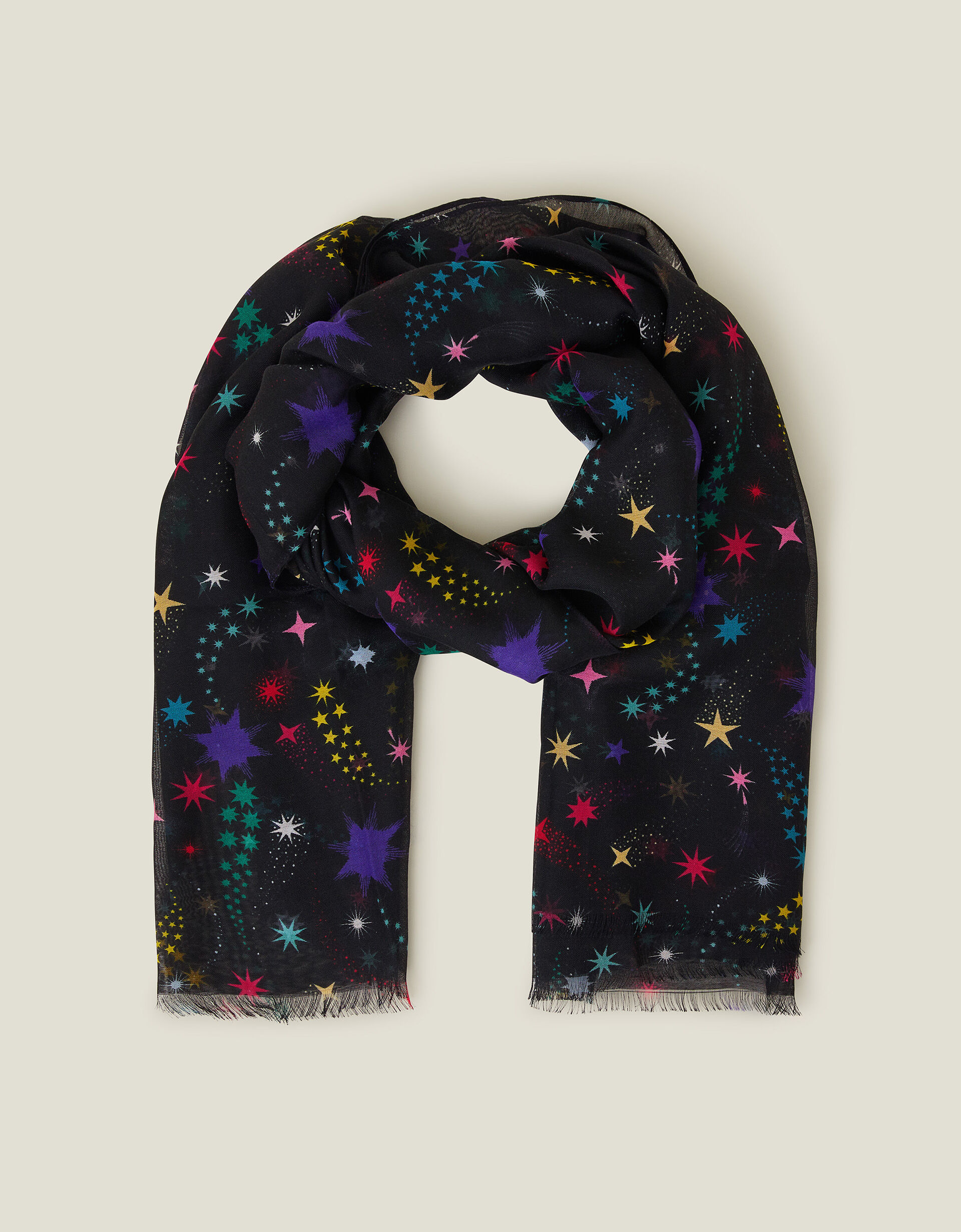 Multicolour Star Print Scarf