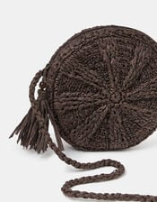 Raffia Circle Crossbody Bag, , large
