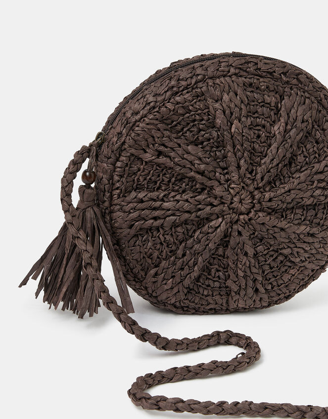 Raffia Circle Crossbody Bag, , large