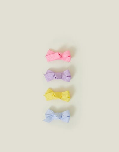 4-Pack Girls Bow Hair Clips, , large