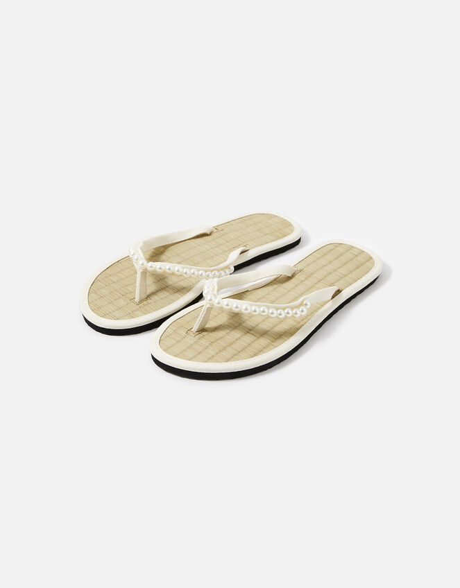 Pearl Seagrass Sandals, Ivory (IVORY), large