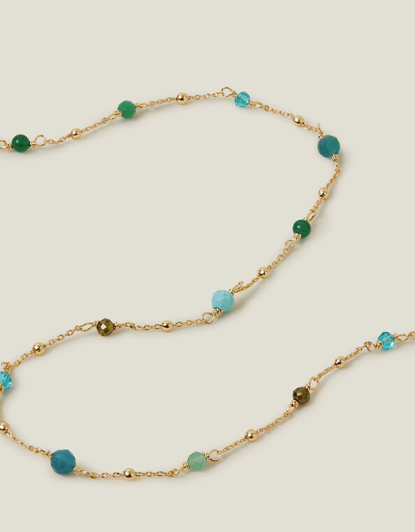 14ct Gold-Plated Beaded Station Necklace, , large