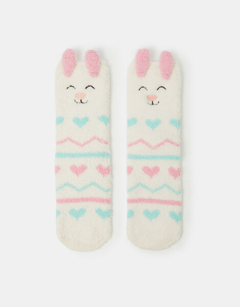 Girls Bunny Bed Socks, Pink (PINK), large