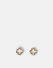 Cut Out Flora Pavé Stud Earrings, , large