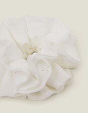 Oversized Layer Broderie Hair Scrunchie, , large