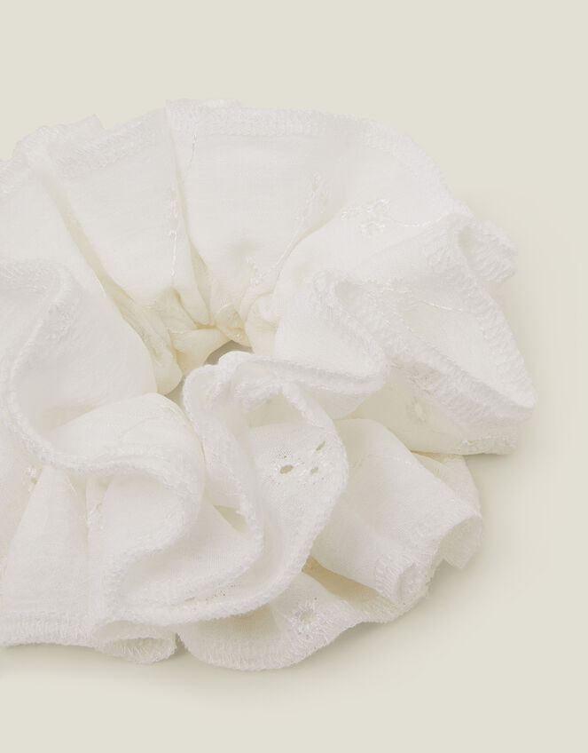 Oversized Layer Broderie Hair Scrunchie, , large