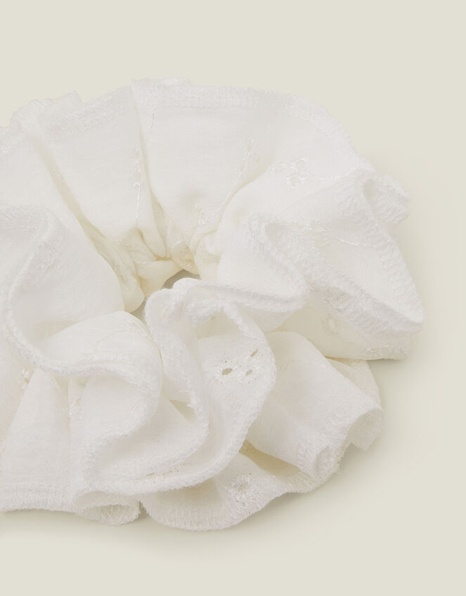 Oversized Layered Broderie Scrunchie, , large