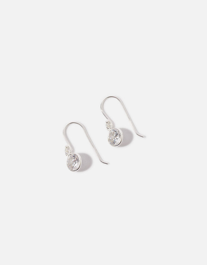 Sterling Silver Sparkle Drop Earrings, , large