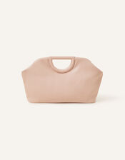 Grab Handle Clutch Bag, Nude (NUDE), large