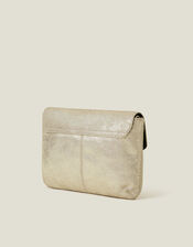 Leather Envelope Clutch Bag, Gold (GOLD), large