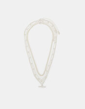 3-Pack T-Bar Pendant Chain Necklaces, Silver (SILVER), large