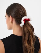 Fluffy Santa Hair Scrunchie, , large