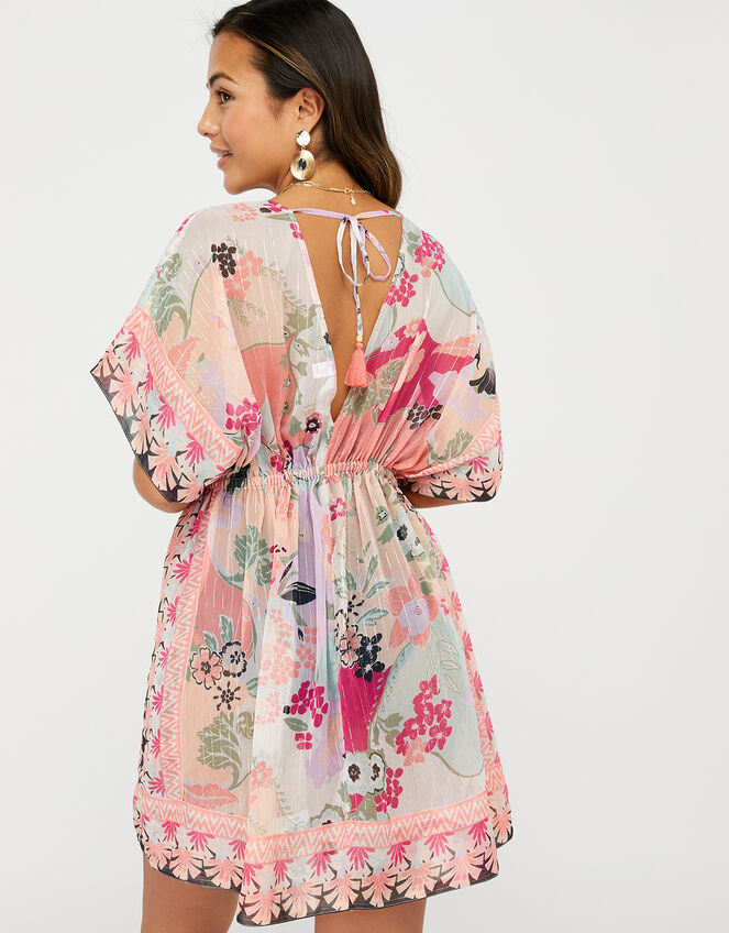 Floral Chiffon Kaftan, Multi (PASTEL-MULTI), large